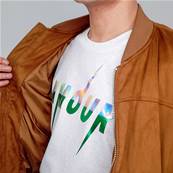 Tee shirt - AMOUR - Métallic Green, Rainbow